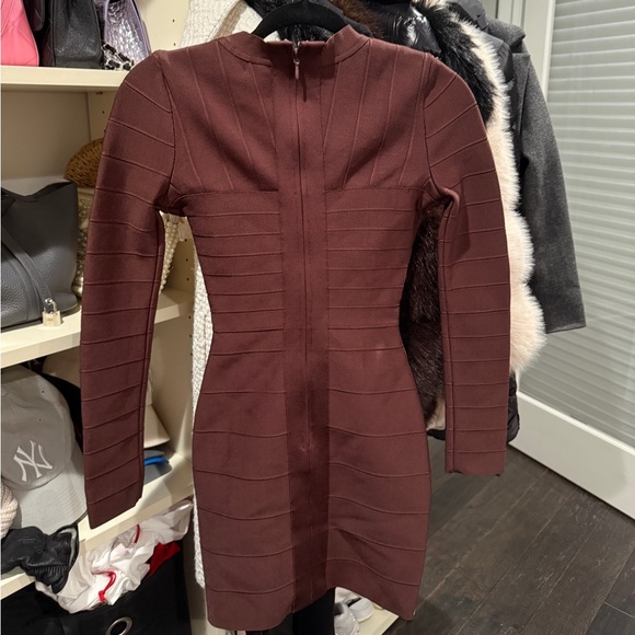 House of CB Chocolate Bandage Dress with Deep V - Picture 2 of 3